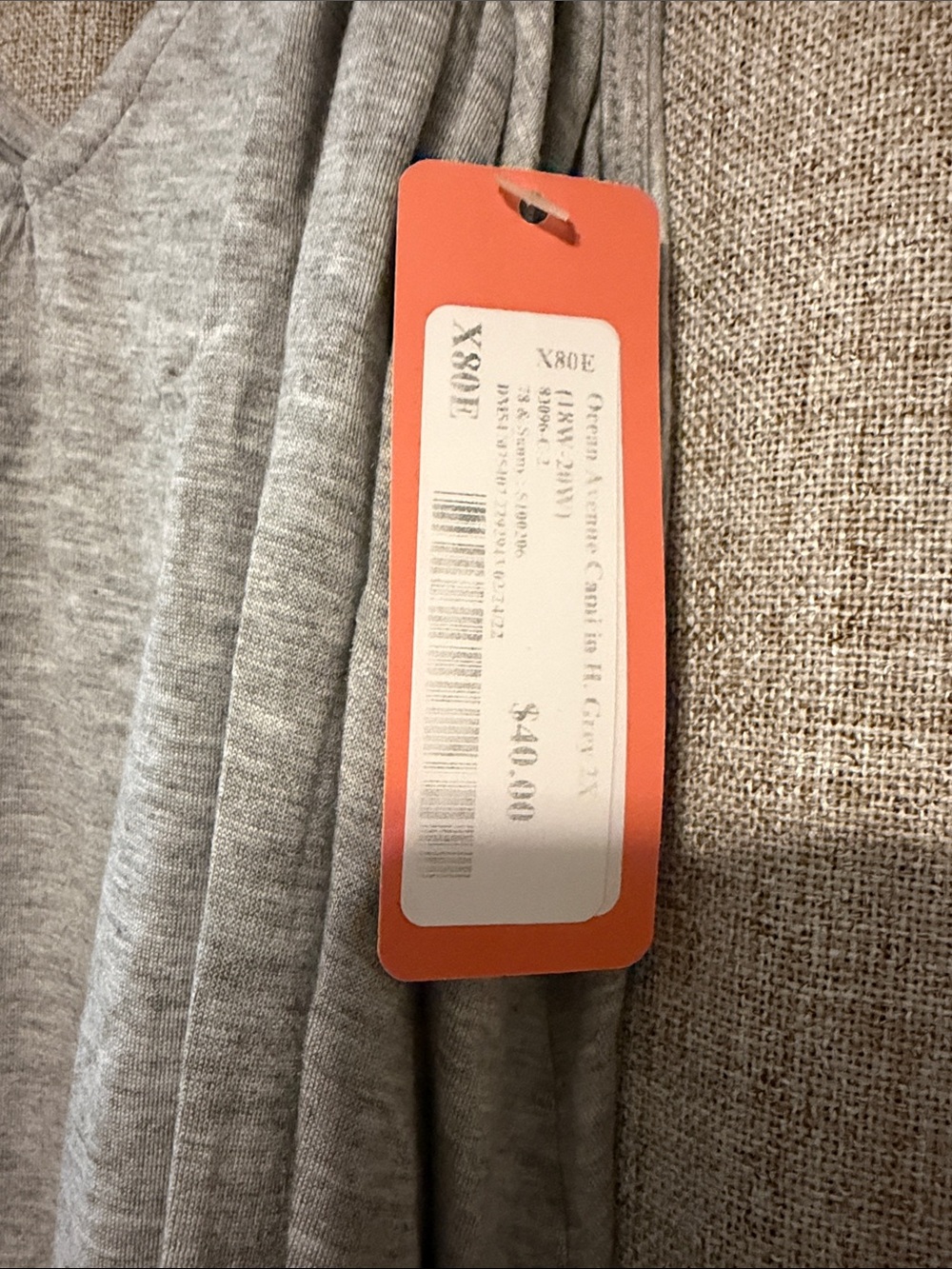 NWT Light Gray V-Neck Womens Tank Top 2x - Picture 2 of 3